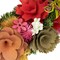 12.5" Wooden Spring Wreath with Mixed Artificial Florals Seasonal Door Decoration